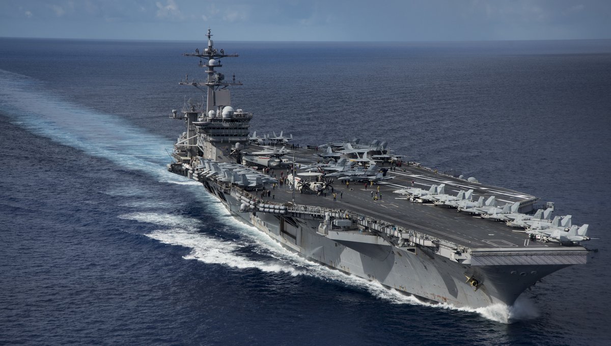 Carl Vinson #CarrierStrikeGroup holds bilateral at-sea exercises with JMSDF allies in the Philippine Sea on Sunday.  