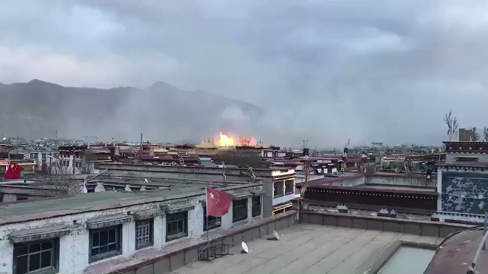 Devastating news from Lhasa of the Jokhang temple on fire.   