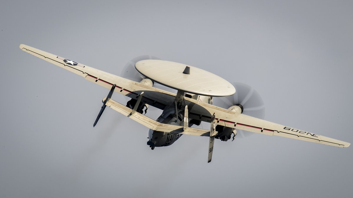Aircraft from Carrier Air Wing 2 take to the skies above USSCarlVinson during recent flight operations in the South China Sea as part of the Carl Vinson Strike Group's continuing deployment in the Western Pacific. 
