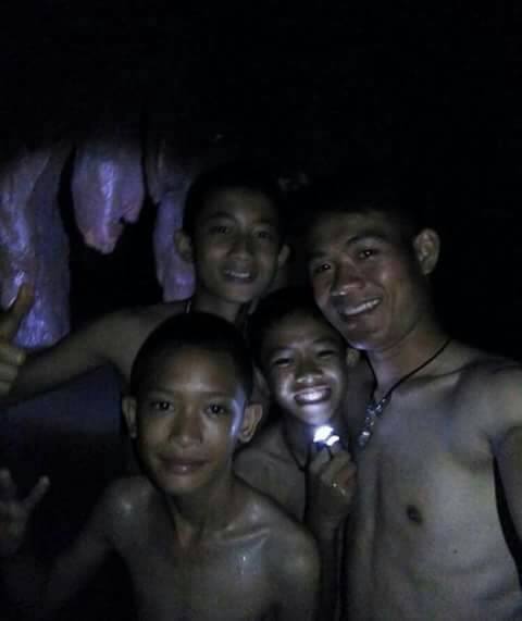 First photos released by authorities, showing some of the youth footballers trapped in the Tham Luang cave for nine days, they seems to be in good condition.   