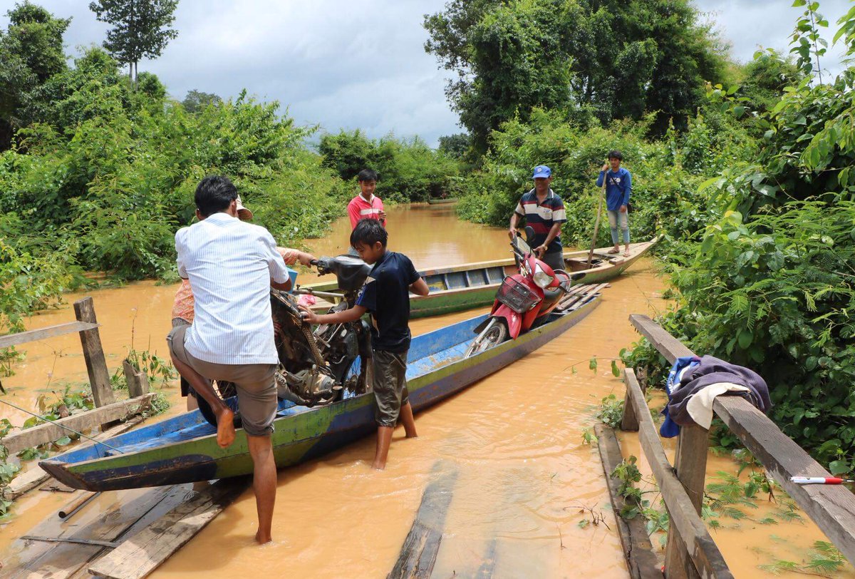 Siem Pang district of Cambodia's Stung Treng province is feeling affects from the Laos dam collapse, with some people are evacuated to higher ground today, according to the provincial administration