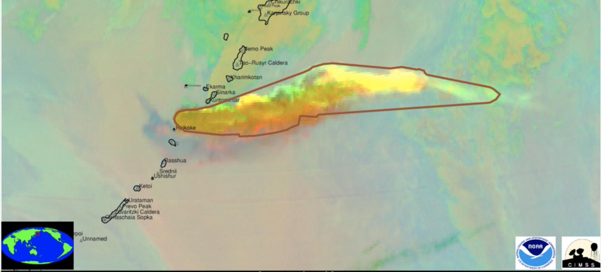 Potentially large eruption started at Raikoke in the Kuril Islands. Last known eruption was a VEI 4 in 1924    