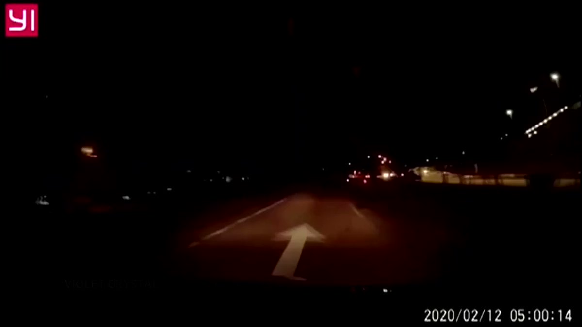 A dashcam caught a meteor in the skies above Johor Bahru, Malaysia