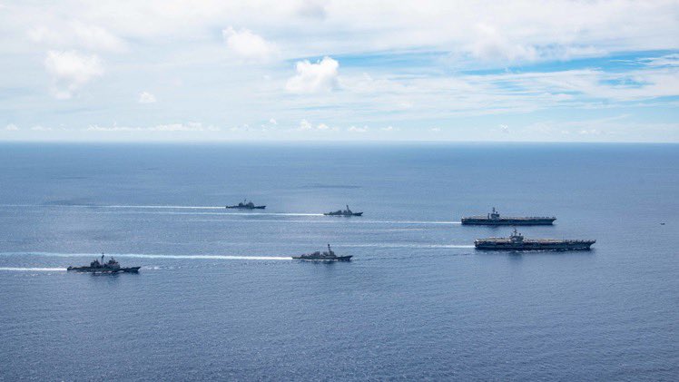 Ronald Reagan and Nimitz carrier strike groups resume operations in South China Sea