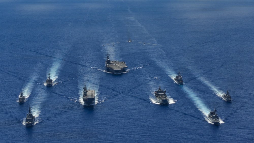 In another message to China, USS Ronald Reagan carrier strike group trains with Australian and Japanese warships in Philippine Sea on same day U.S. orders Beijing to vacate its consulate in Houston