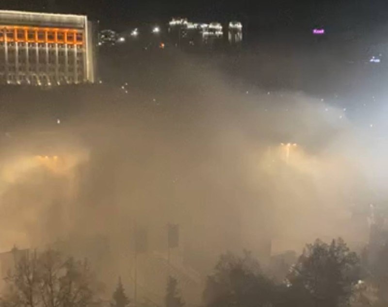 Police dispersing protesters with tear gas and stun grenades in Almaty
