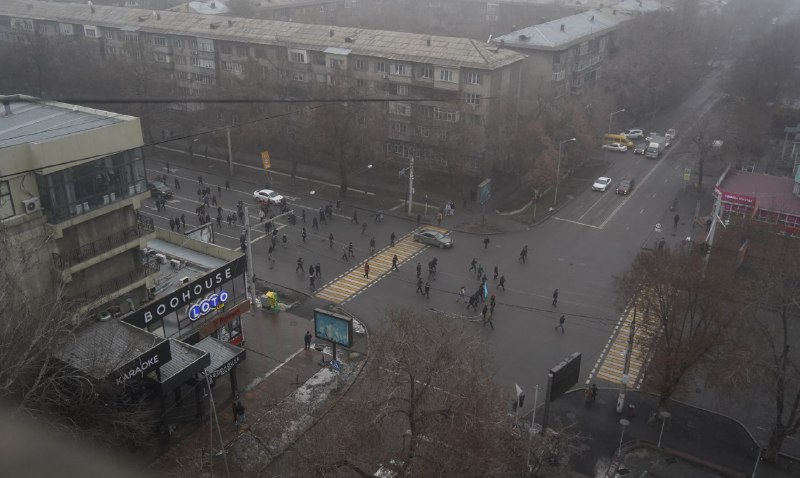Images of protest in Almaty this morning