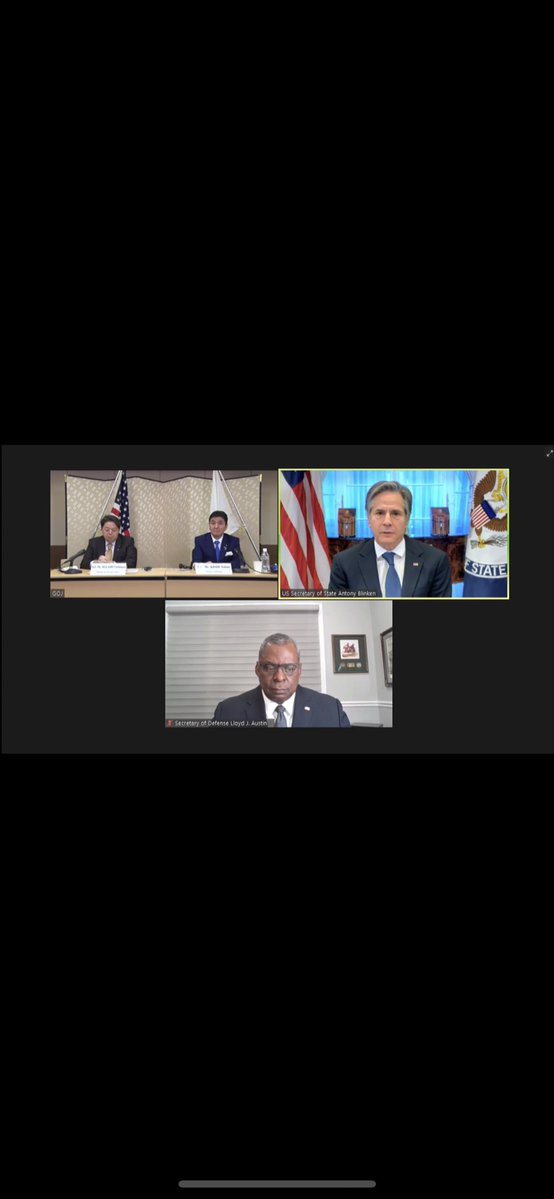 US Defense Secretary Austin, who is isolating with mild coronavirus symptoms, attends a virtual meeting with Blinken and their Japanese counterparts