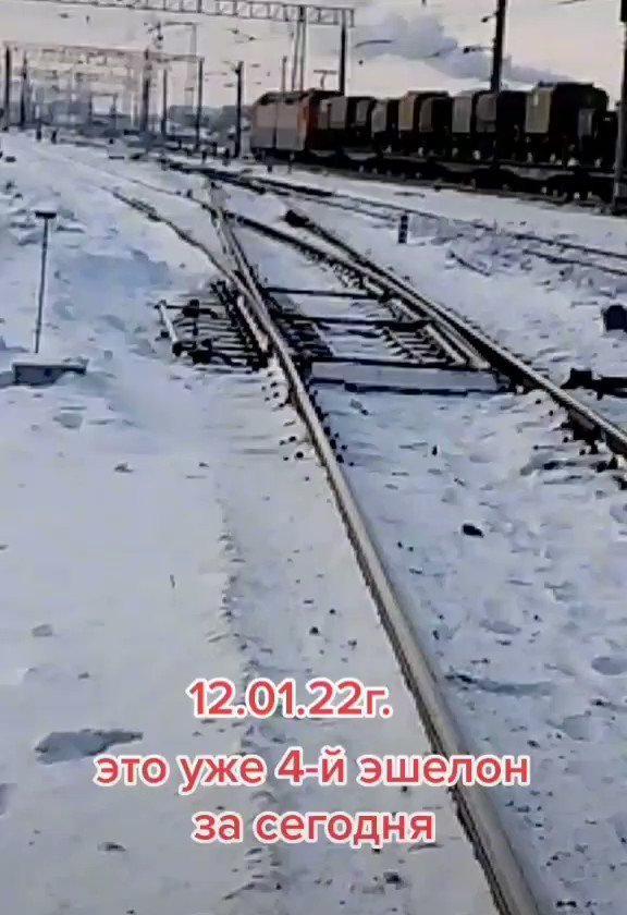 Military echelon filmed in Tatarsk, Novosibirsk region