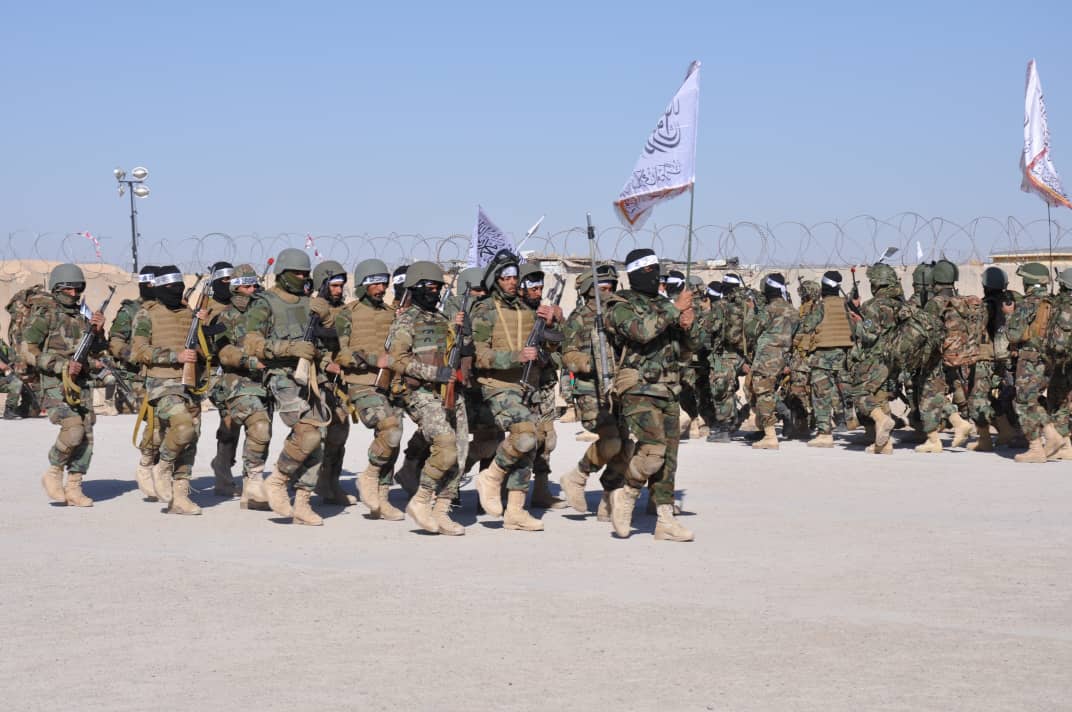 Taliban government's MoD announced 600 new Taliban recruits completed military training from 215th al-Azam Corps HQ in Helmand