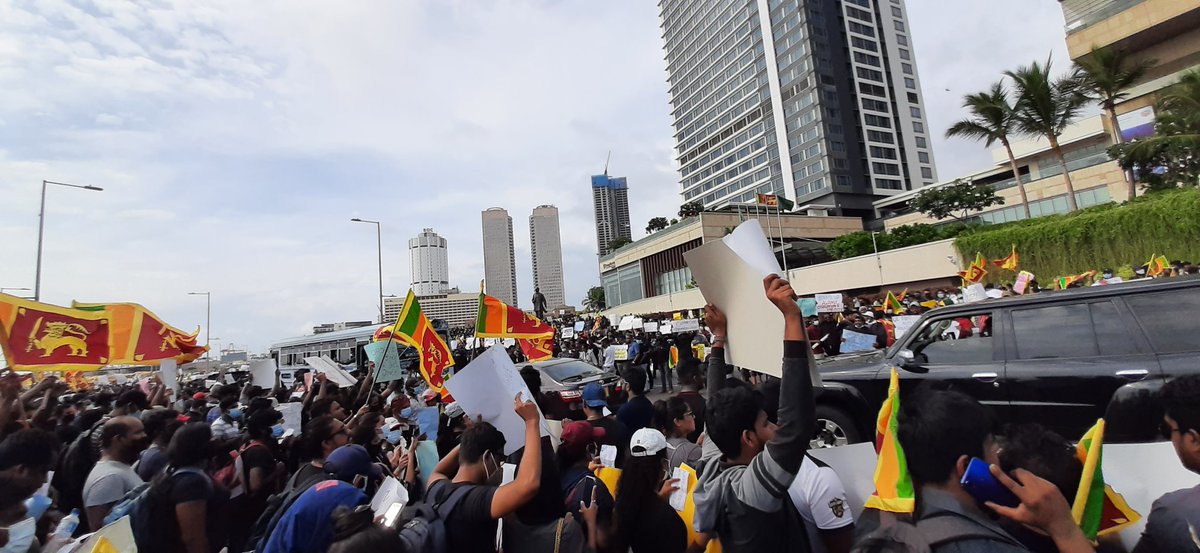 SriLanka: Massive protest at Galle Face, Colombo's iconic seafront leading to the Presidential Secretariat