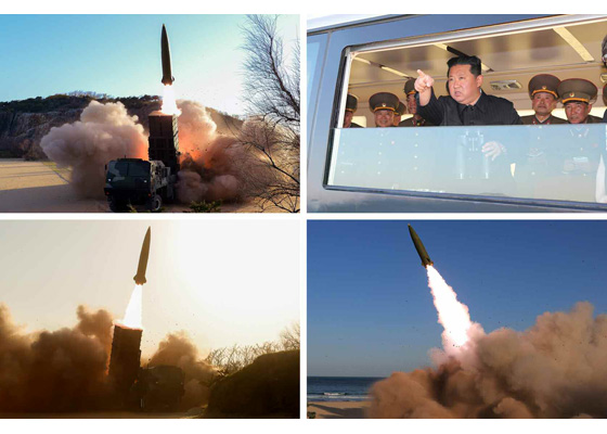 Kim Jong Un watched a test-firing of a new-type tactical guided weapon which strengthened the country's tactical nuclear operation, state media said Sunday morning