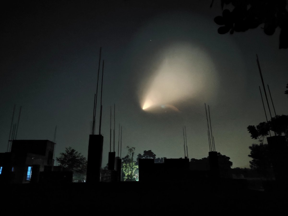 India test-launched its Agni V ICBM from Wheeler Island, Odisha, a few minutes before 1219 UTC Dec 15. This night launch, south from Odisha along the Bay of Bengal to the Indian Ocean, was visible for hundreds of km - for example as in the image here