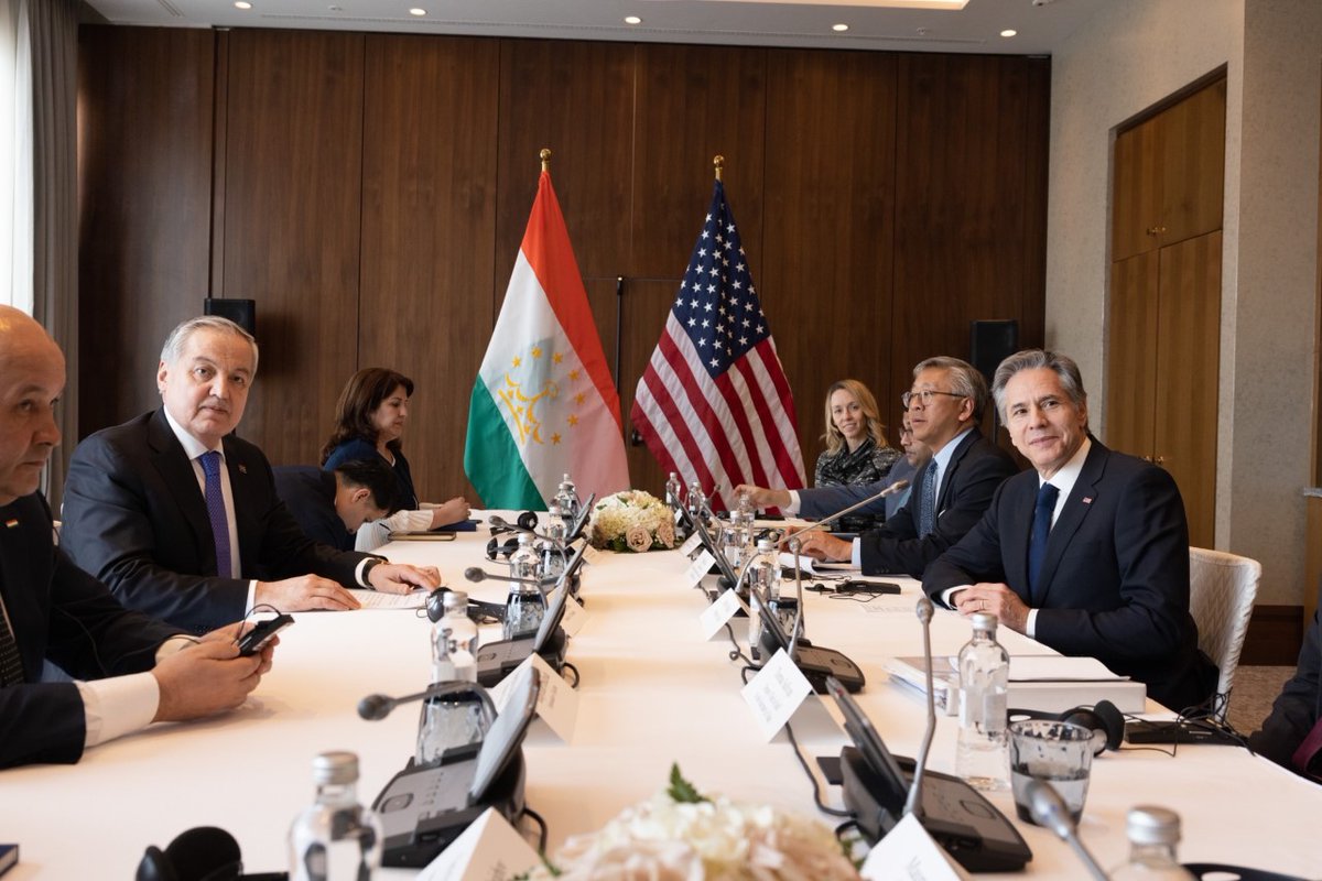 Secretary Antony Blinken:I had a good discussion with Tajikistan Foreign Minister Muhriddin today about the need for our ongoing collaboration on economic opportunities and security cooperation. The United States is committed to being a reliable partner to Tajikistan