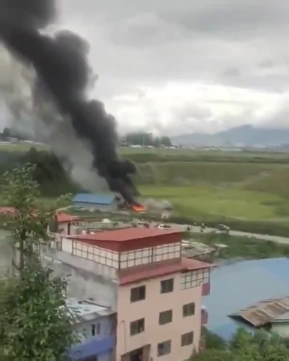 Saurya Airlines aircraft crashes during takeoff in Tribhuvan International Airport, Kathmandu. 19 people were aboard the Pokhara-bound plane