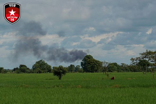 A drone attack on the police station in Ye U town killed 4 soldiers of the military council and the police station was destroyed by fire