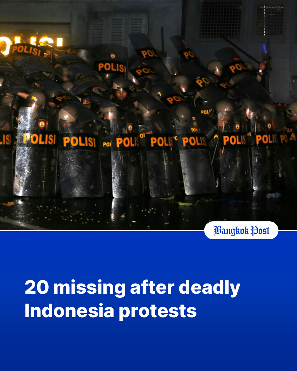 At least 20 people are missing after violent Indonesia protests sparked by lavish perks for lawmakers that have widened to include anger against police, a rights group said Tuesday