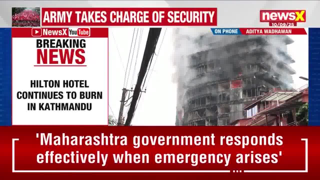 The Hilton Hotel in Kathmandu was left charred after violent protests in Nepal. The army has taken control of key areas, including the hotel and city streets, to restore order
