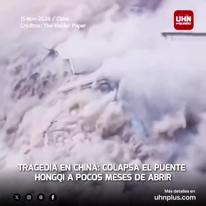 גשר הונגצ'י, שאורכו 758 מטרים, קרס בדרום מערב סין, חודשים ספורים לאחר חנוכתו.