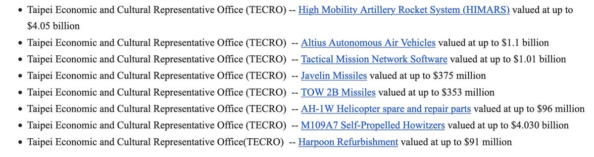 U.S. approves $12 BILLION in weapons sales to Taiwan as tensions with Beijing mount. State Department clears 8 major military packages including HIMARS and autonomous drones