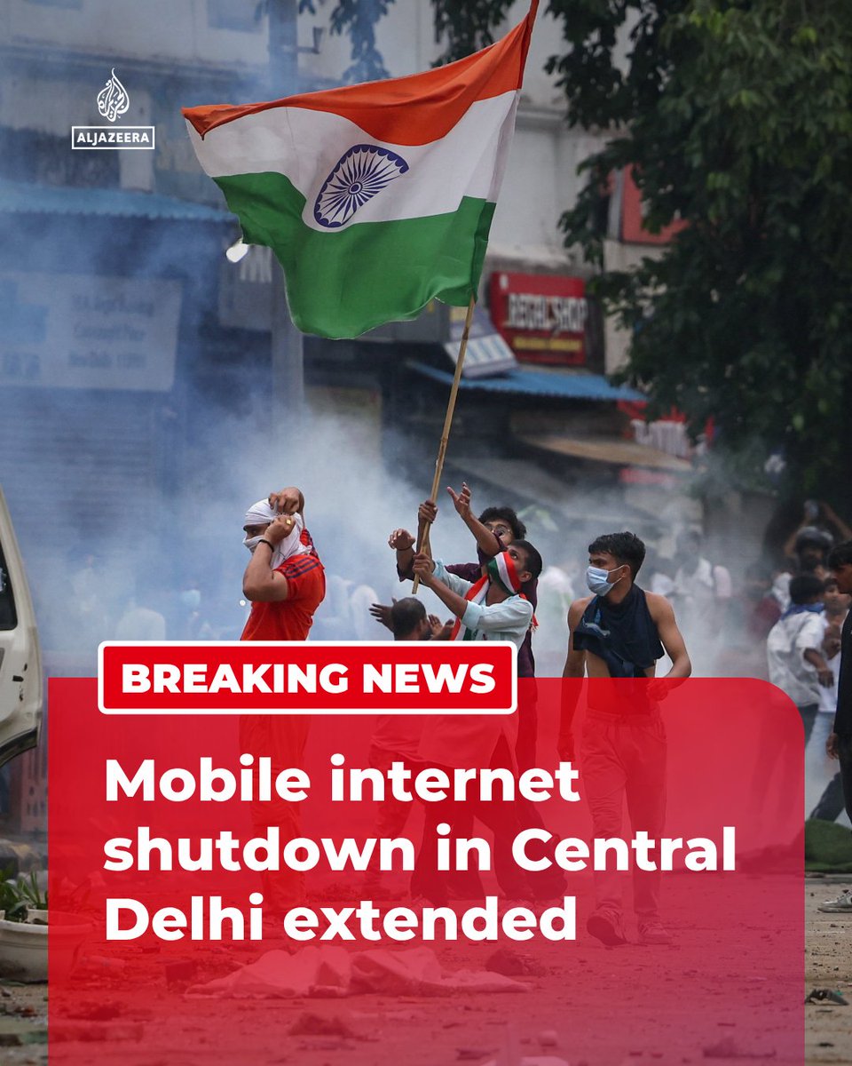 The Indian government has extended mobile internet shutdown in Central Delhi until midnight on Saturday amid ongoing protests, according to Reuters